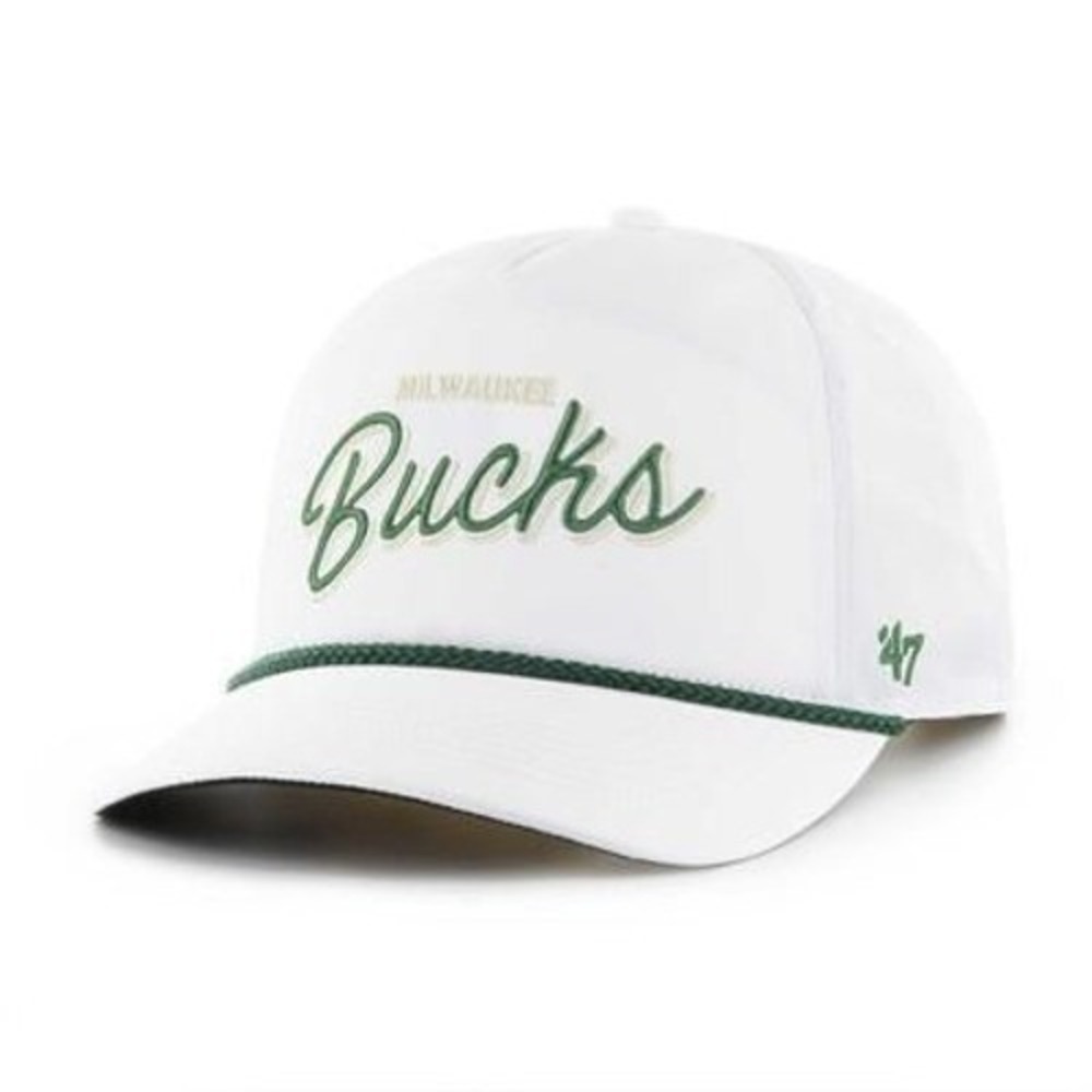 Mens '47 White Milwaukee Bucks Fairway Hitch Brrr Adjustable Hat